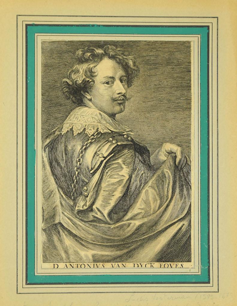 Portrait of Lucas Vorsterman - Original Etching by Antoon Van Dyck - 1740 ca