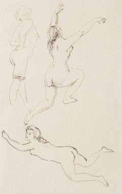 Nudefarbene Original-Tinte auf Papier - 1930er Jahre