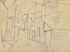 Road - Original Pen Drawing on Paper - Early 20th Century