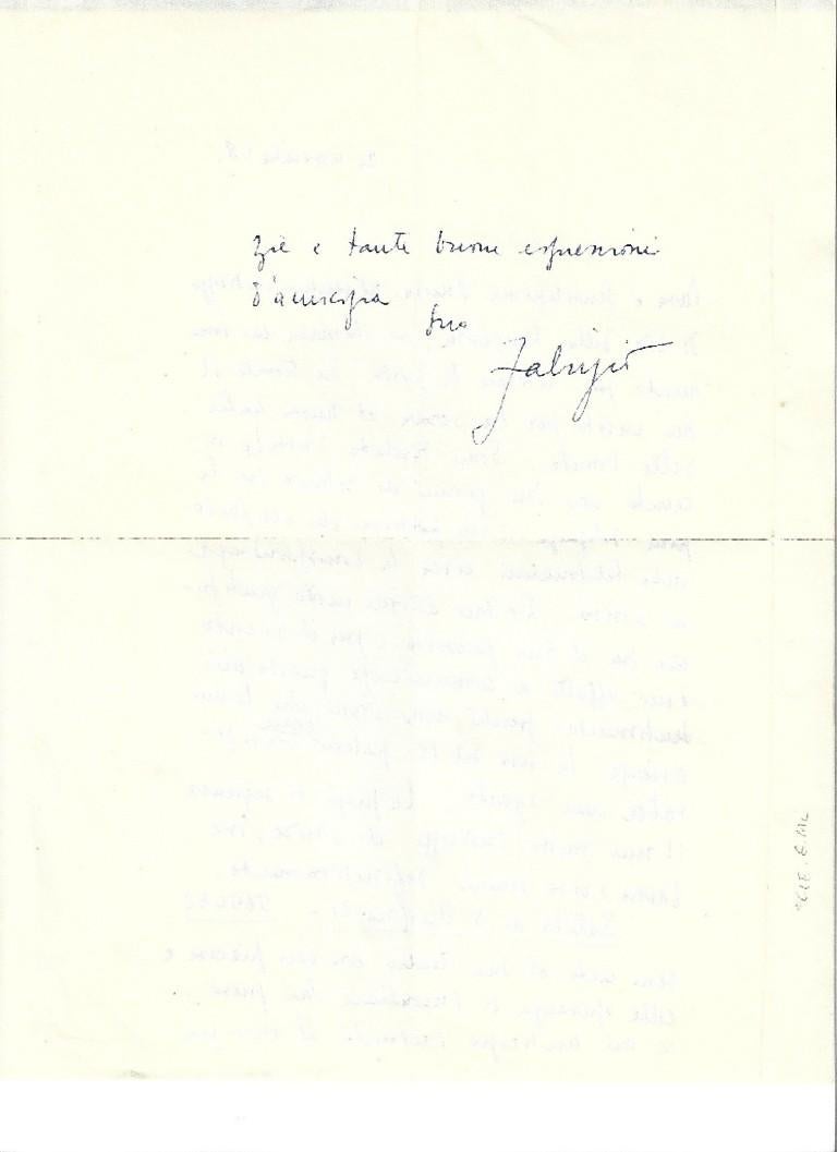Autograph Letter Signed by Fabrizio Clerici - 1958 For Sale 1