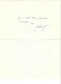Autograph Letter Signed by Fabrizio Clerici - 1958