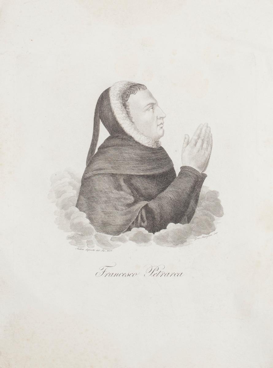 Giuseppe Morghen Figurative Print - Portrait of Francesco Petrarca  - Etching  by G. Morghen - Early 19th Century
