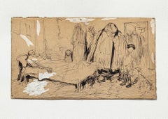 Satirische Szene – Originaler Stift und Bleistift von Gabriele Galantara – 1910er Jahre
