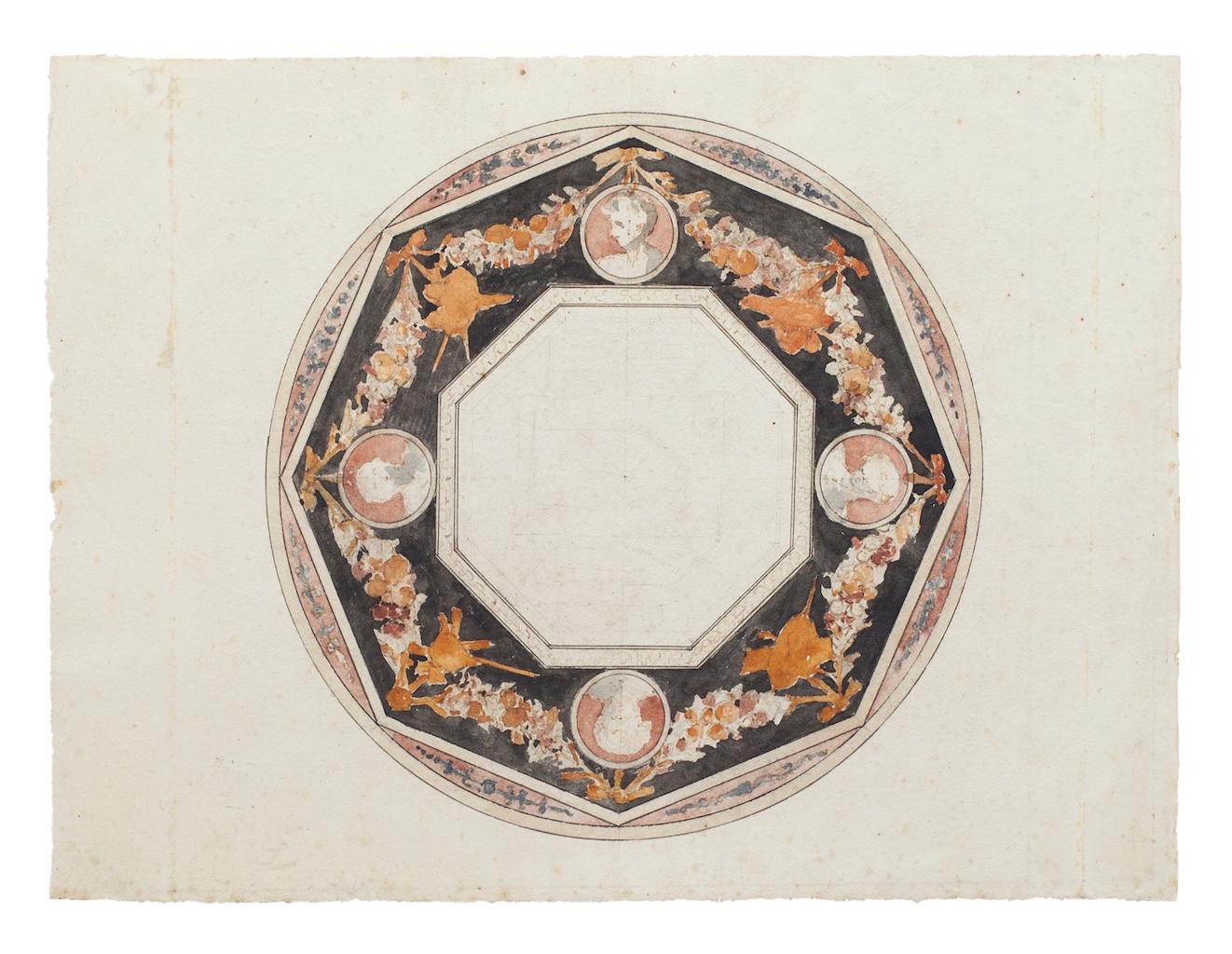 Illustration – Tinte und Aquarell auf Papier – 18. Jahrhundert