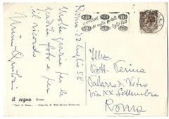 Cartolina litografica firmata da Mimi Quilici Buzzacchi a Silvio Perina - 1958
