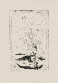 Flowers - Original Etching on Paper - 1950s