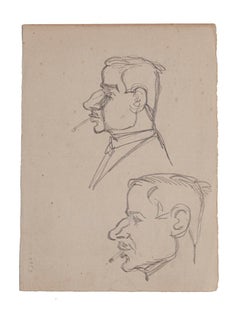 Figuren – Original-Bleistiftzeichnung von Gabriele Galantara – frühes 20. Jahrhundert