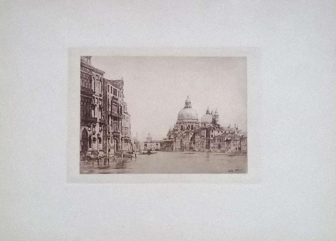 Venice, Canal Grande -  Etching by L. Beltrami - 1877 - Print by Luca Beltrami