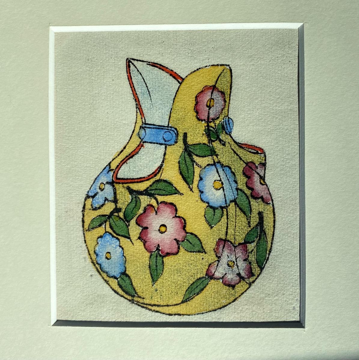 Porcelain Vase - China Ink and Watercolor - 1890s - Art by Unknown