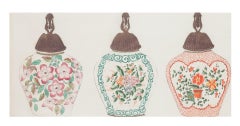 Porzellanvase –  China Tinte und Aquarell - 1890er Jahre