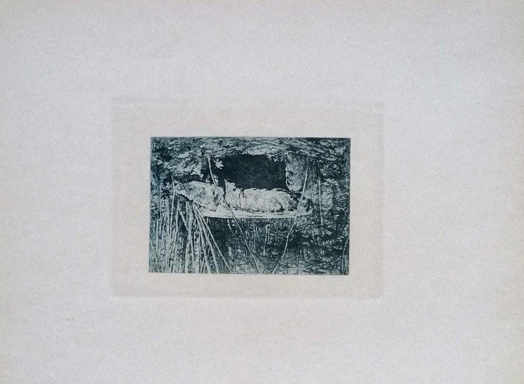 Fontainebleau Forest - Original Etching by L. Beltrami - 1877 - Print by Luca Beltrami