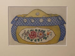 Porcelain Box - Original China Ink and Watercolor - 1890s