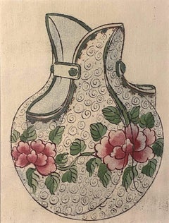 Porcelain Vase - Original China Ink and Watercolor - 1890s