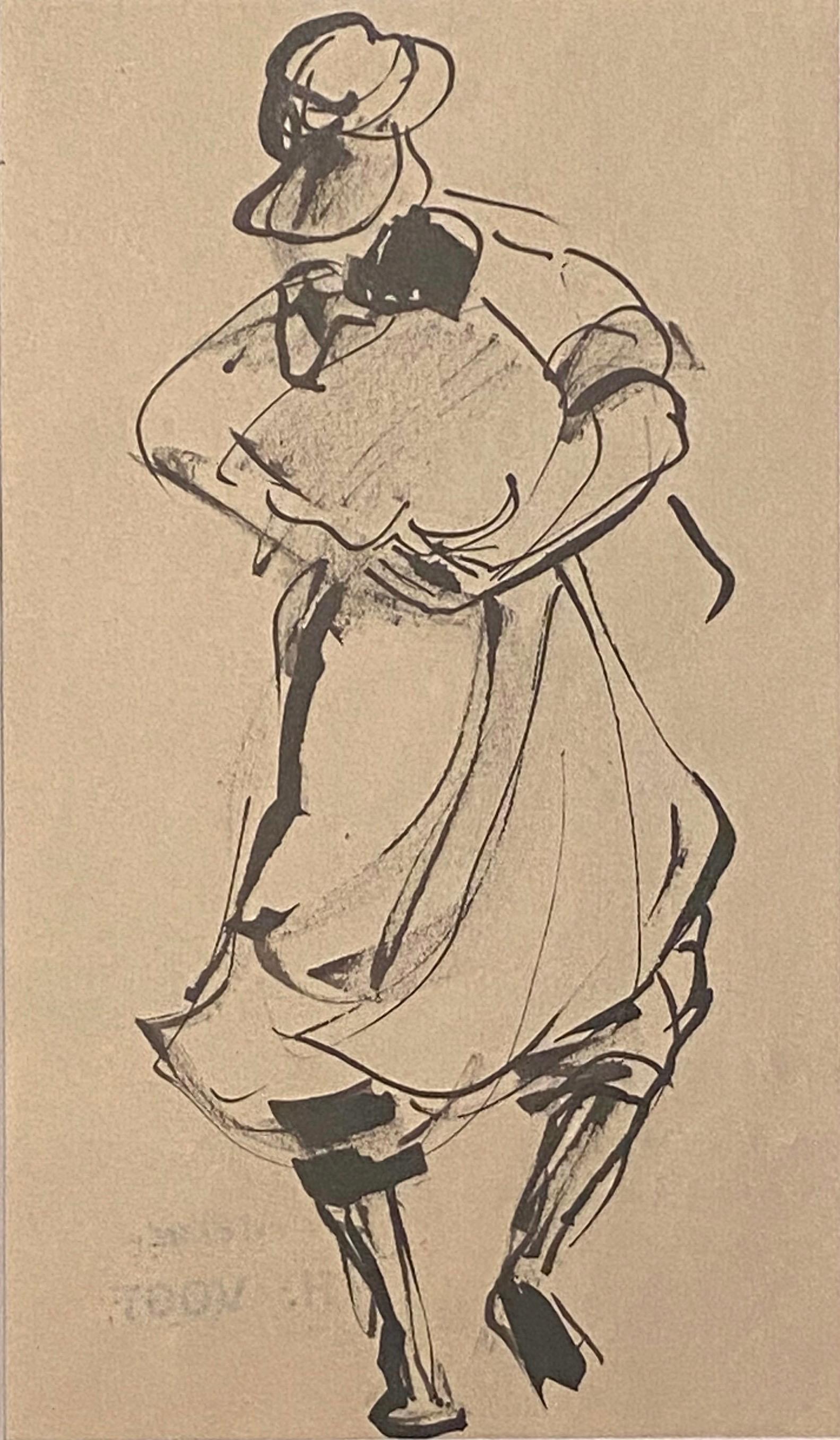 Trip to Marocco is an  artwork realized by Hélène Vogt in the 1950s

Original drawing in pencil and china ink on paper. 

Passepartout included (cm 49 x 34). Perfect conditions.

Very beautiful drawing representing a Moroccan figure depicted during