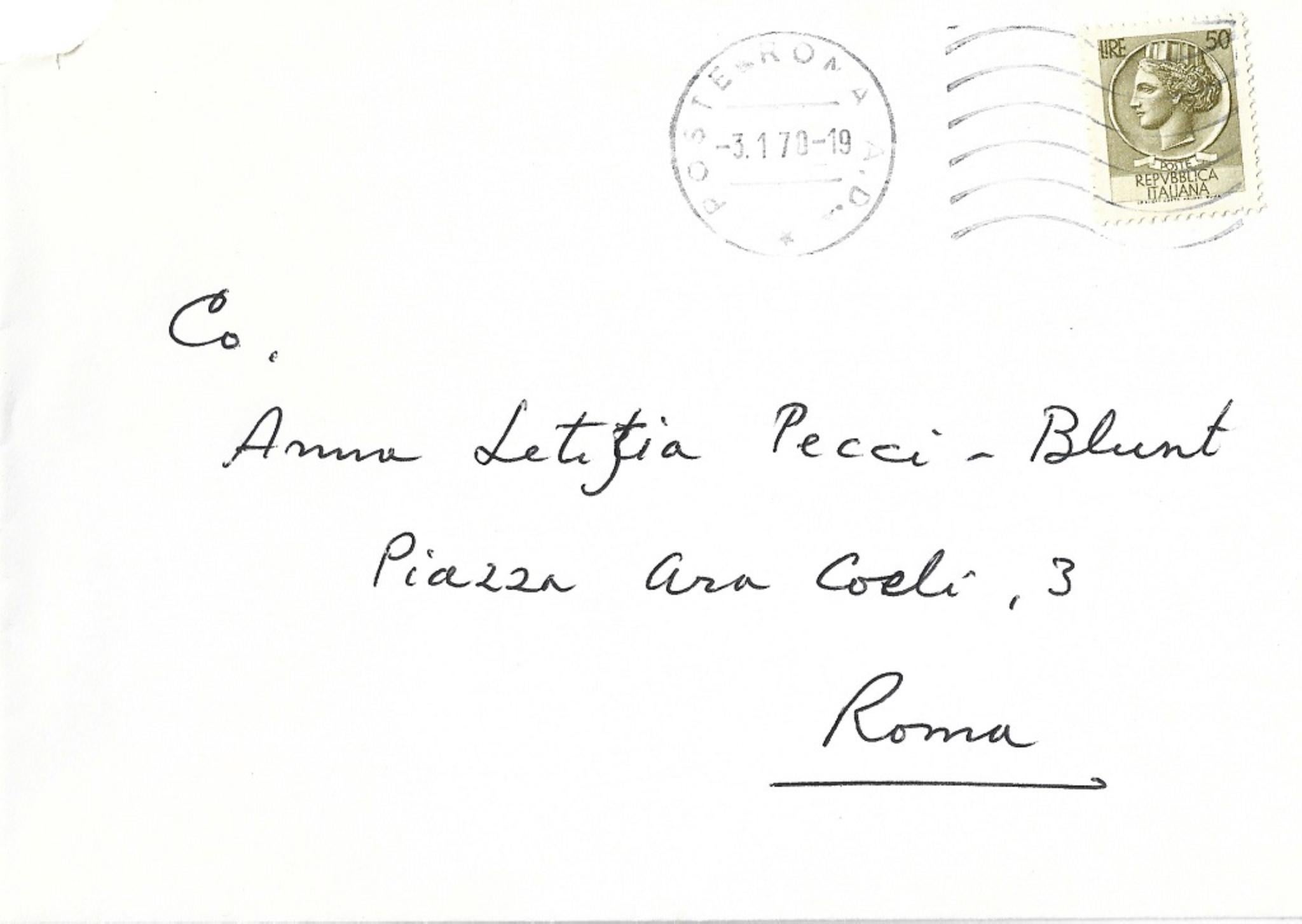 Ce lot de manuscrits d'Afro Basaldella à la comtesse Anna Laetitia Pecci Blunt est composé de trois cartes autographes écrites et signées par l'artiste italien entre 1951 et 1970. En italien. En parfait état, avec les enveloppes originales incluses.