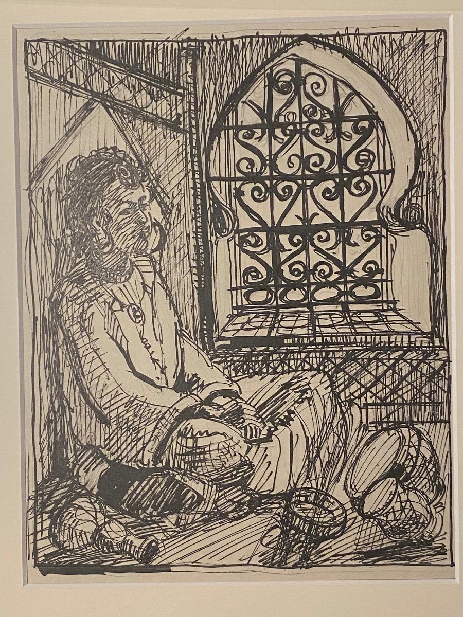 Trip to Marocco ist ein Originalkunstwerk von Hélène Vogt aus den 1950er Jahren

Originalzeichnung in Bleistift und Porzellantinte auf Papier. 

Passepartout inklusive (cm 49 x 34). Perfekte Bedingungen.

Sehr schöne Zeichnung, die eine menschliche