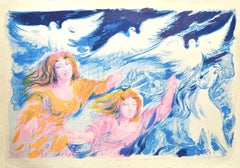 Lithographie de Sirens par Aligi Sassu - 1975