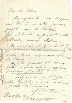 Autograph Letter by Arturo Tosi - 1937