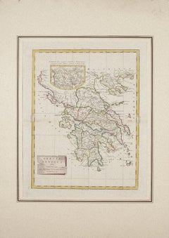 Carte de la Grèce antique - gravure originale d'Antonio Zatta - 1785