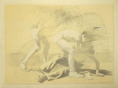 The Fight - Original Bleistift auf Papier - 1974