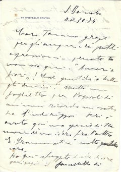 Brief mit Autogramm von Filippo de Pisis – 1934