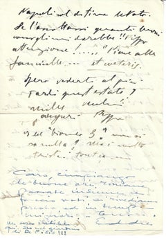 Brief mit Autogramm von Filippo de Pisis – 1934
