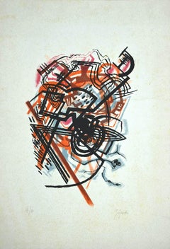 Composition - Lithographie originale de Lorenzo Gigotti - Fin du 20e siècle