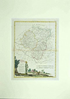 Mappa di Lymosin-Perigord-Quercye - Incisione originale di Antonio Zatta - 1776