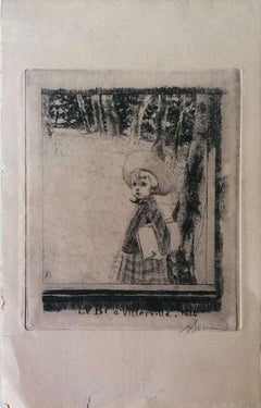 Le Bi à Villerville - Original Etching on Paper by Albert Bernard - 1884 ca.