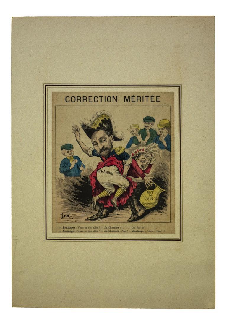 Correction Méritée - Original Lithograph - 1888 - Art by Unknown