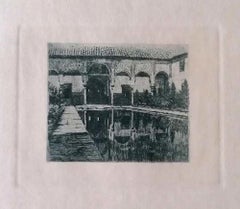 Certosa - Original Etching on Paper by Luca Beltrami - 1884 ca.