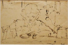 Vintage Woman - Original Drawing by Arturo Peyrot - 1960 ca