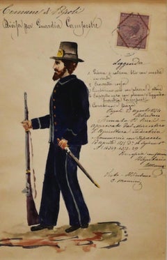 Antique Guard - Original Watercolor - Early 20th Century