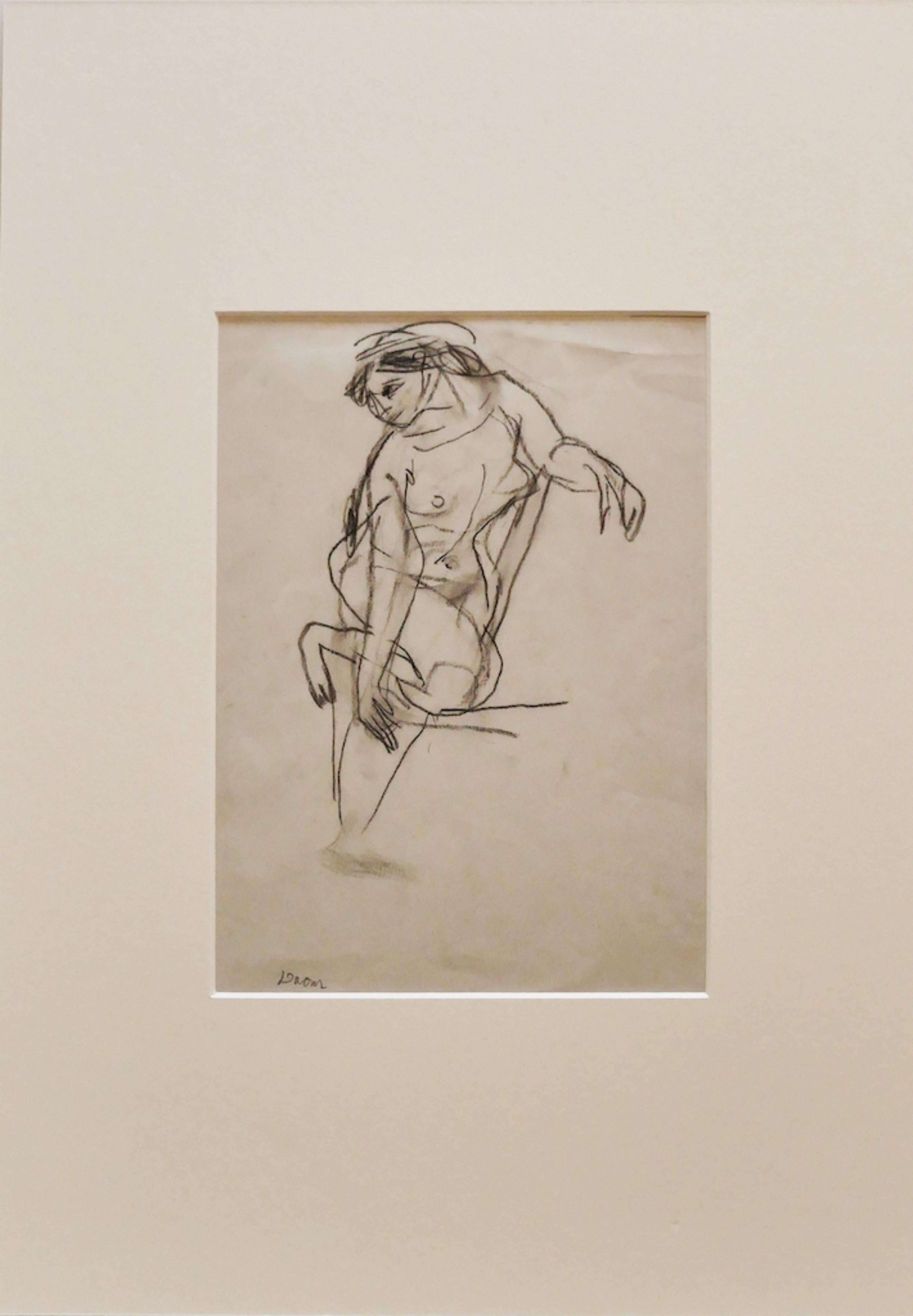 Aktfrauen – Original Zeichnung mit Bleistift von Jeanne Daour – Mitte des 20. Jahrhunderts im Angebot 1