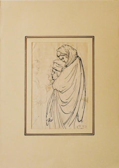 Women - Original Pen and Pencil by Eugène Berman - 1950s