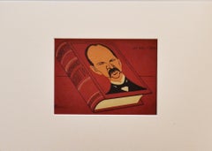 Dictionary - Original Lithograph by Augusto Majani - Early 20th Century