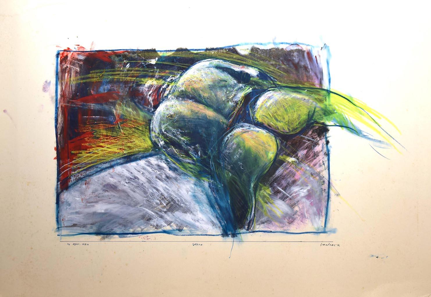 Nude – Original Mixed Media von Sergio Barletta – 1994