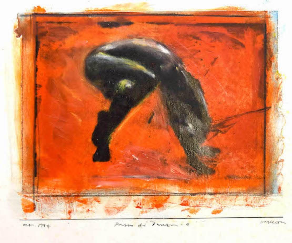 Passage is original mixed media, ink, tempera, and watercolor,  realized by Sergio Barletta in 1994.

Hand-signed on the lower right. Titled on the lower center, dated on the lower left.

In very good conditions except for some folding along the