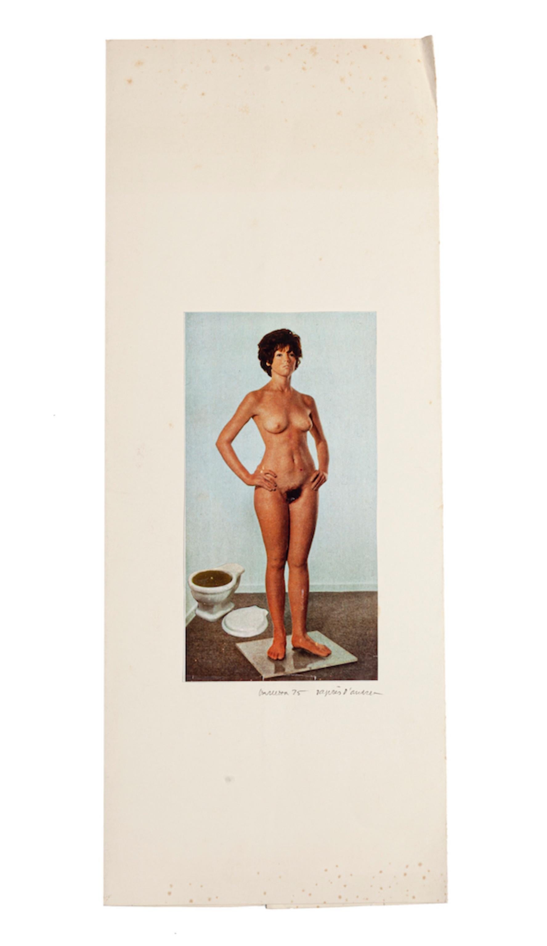 Nude is an original collage artwork, realized by Sergio Barletta in 1975.

Hand-signed on the lower right and dated. Image Dimensions: 19 x 10 cm

In very good conditions, except for some small folding and diffused foxing along the margins, which