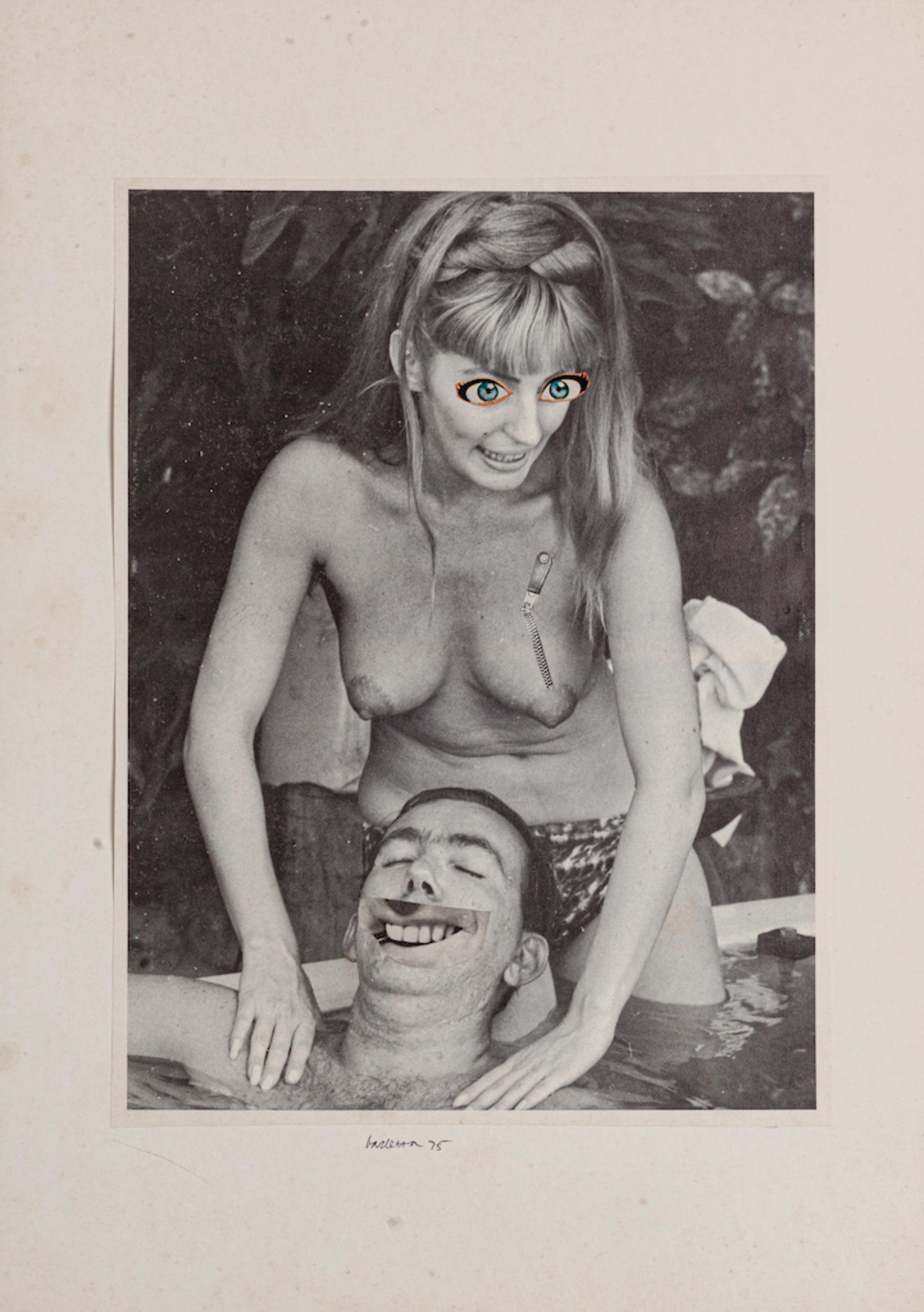 Enjoying è un'opera d'arte originale a collage applicata sul cartone realizzata da Sergio Barletta nel 1975. Firmato a mano in basso al centro e datato.

Lo stato di conservazione è molto buono.

L'opera rappresenta una coppia felice che si diverte,