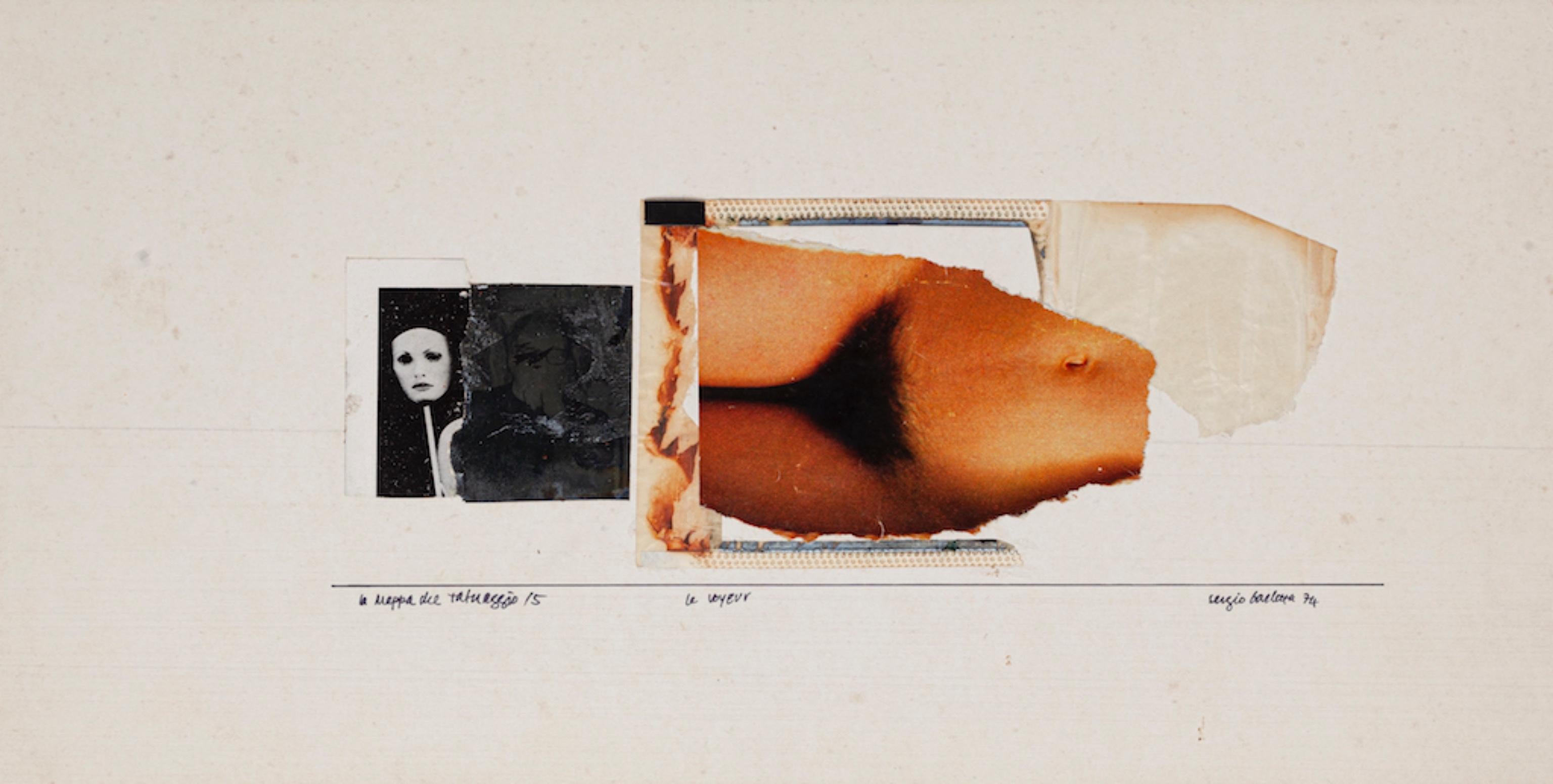 Voyeur - Original Collage by Sergio Barletta - 1974