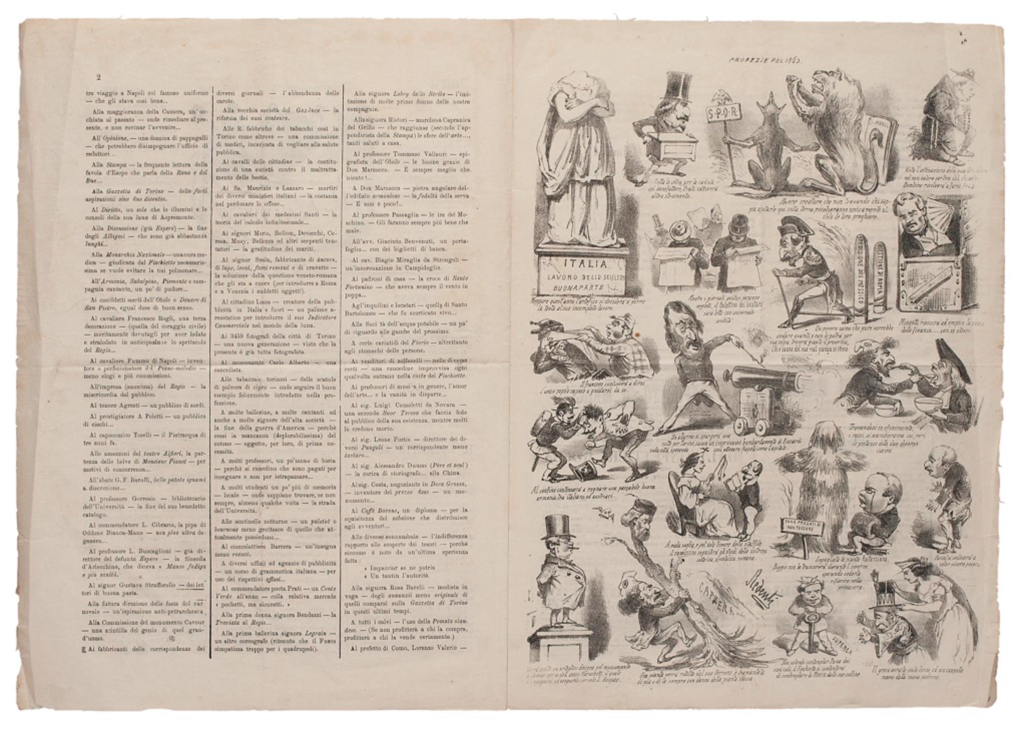 Il Fischietto N°1 è una stampa originale realizzata nel 1863 in Italia. 

Nella prima e nella seconda pagina sono presenti diverse litografie. 

Condizioni eccellenti, alcune piccole perdite sul margine. 

