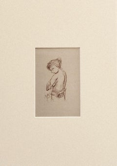 Nude - Original Lithograph by Oscar Gallo - 1946