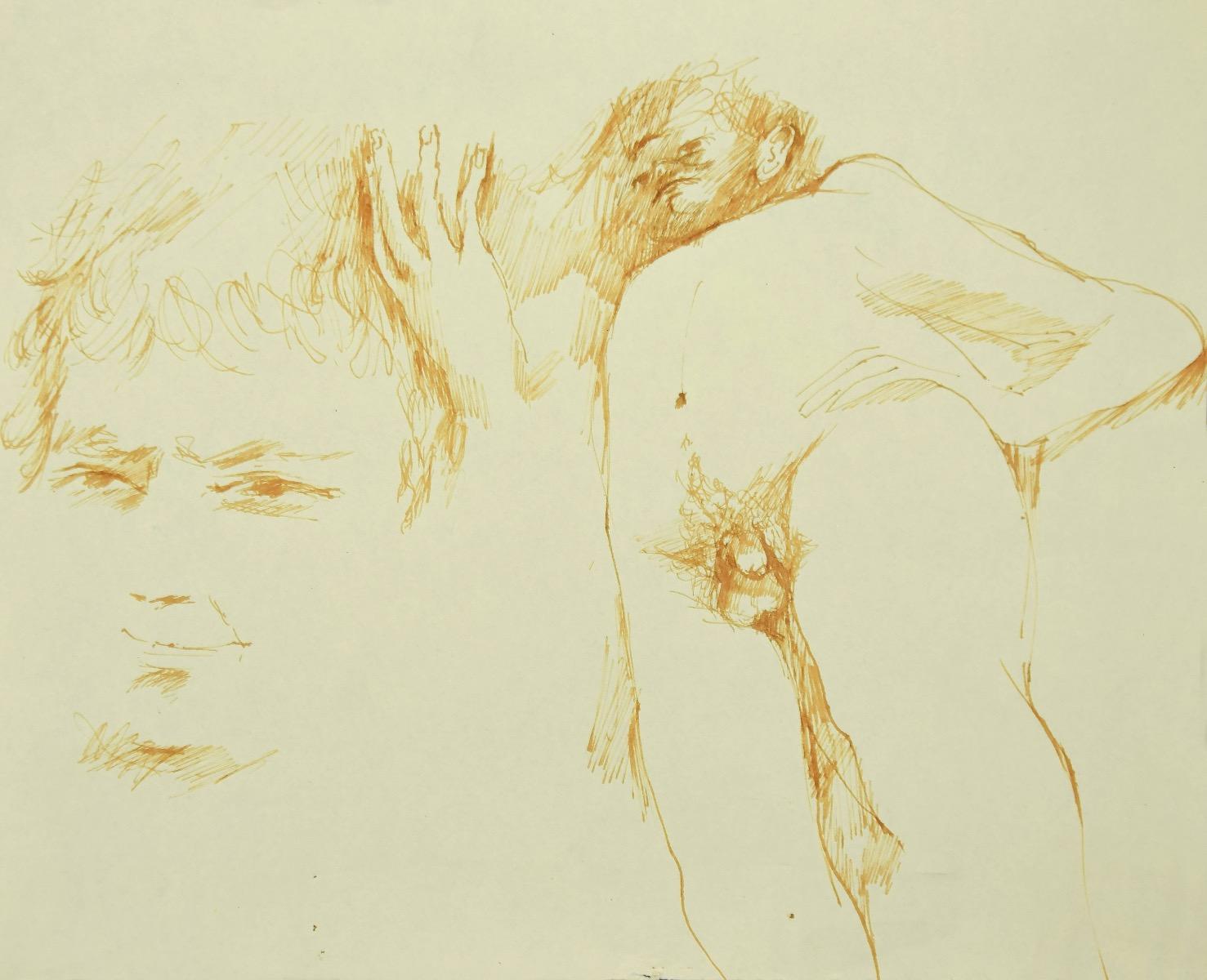 Studies of Figures is an original china ink drawing on ivory-colored paper realized by Danilo Bergamo in the second half of the 20th Century, in 1968s.

Not signed. 

Good conditions.

Danilo Bergamo (1938) after starting his artistic training in