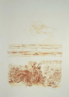 The Sea - Original Lithograph by Sandro Sanna - 1969