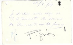 Autographs by Édouard Pignon to Nesto Jacometti - 1954