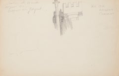 Castel - Crayon original sur papier par Gorguet - Début du 20ème siècle