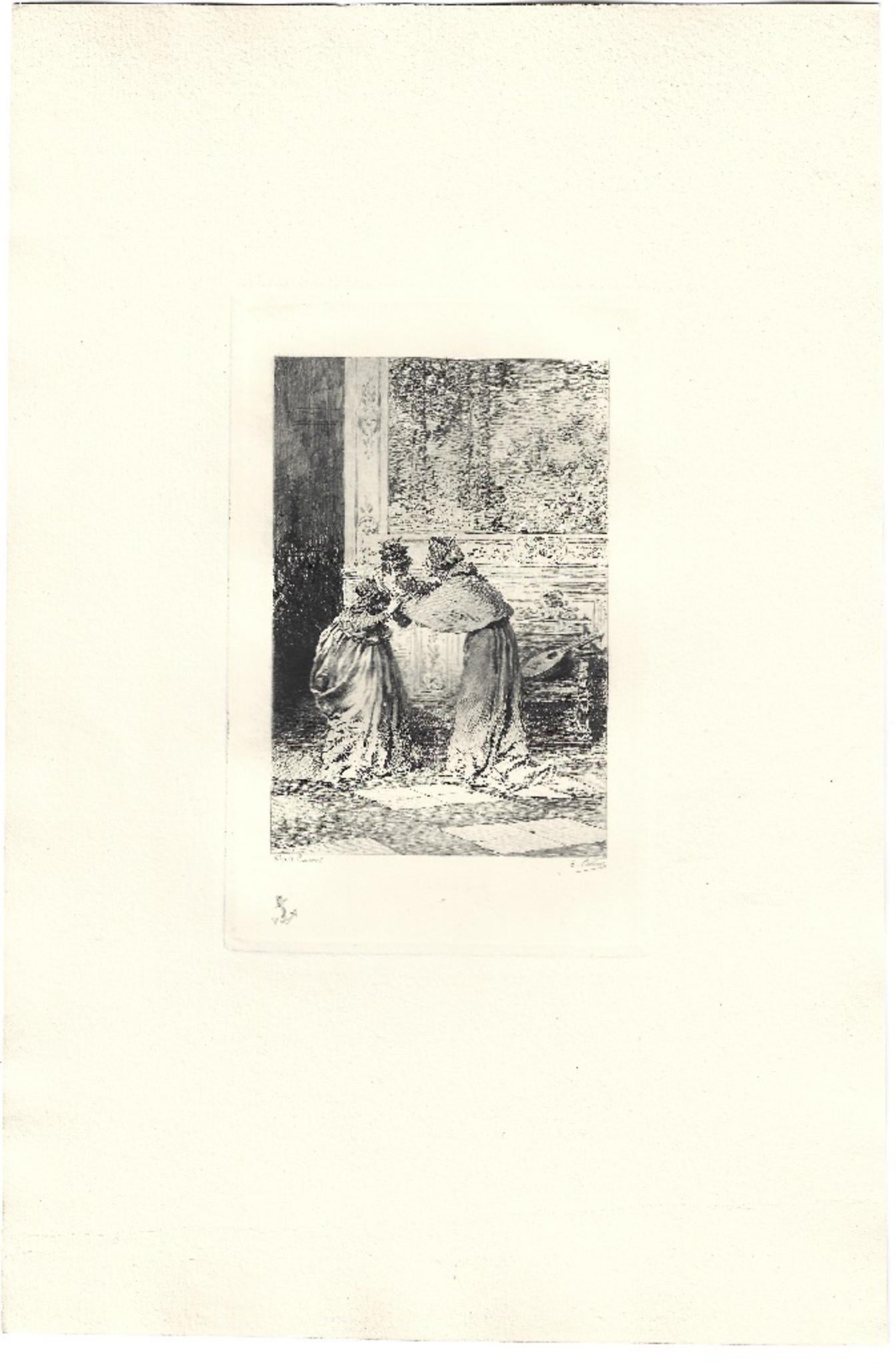 Le Cardinal de Lorraine - Original Etching by Émile Boilvin - 1882 - Print by Emile Boilvin