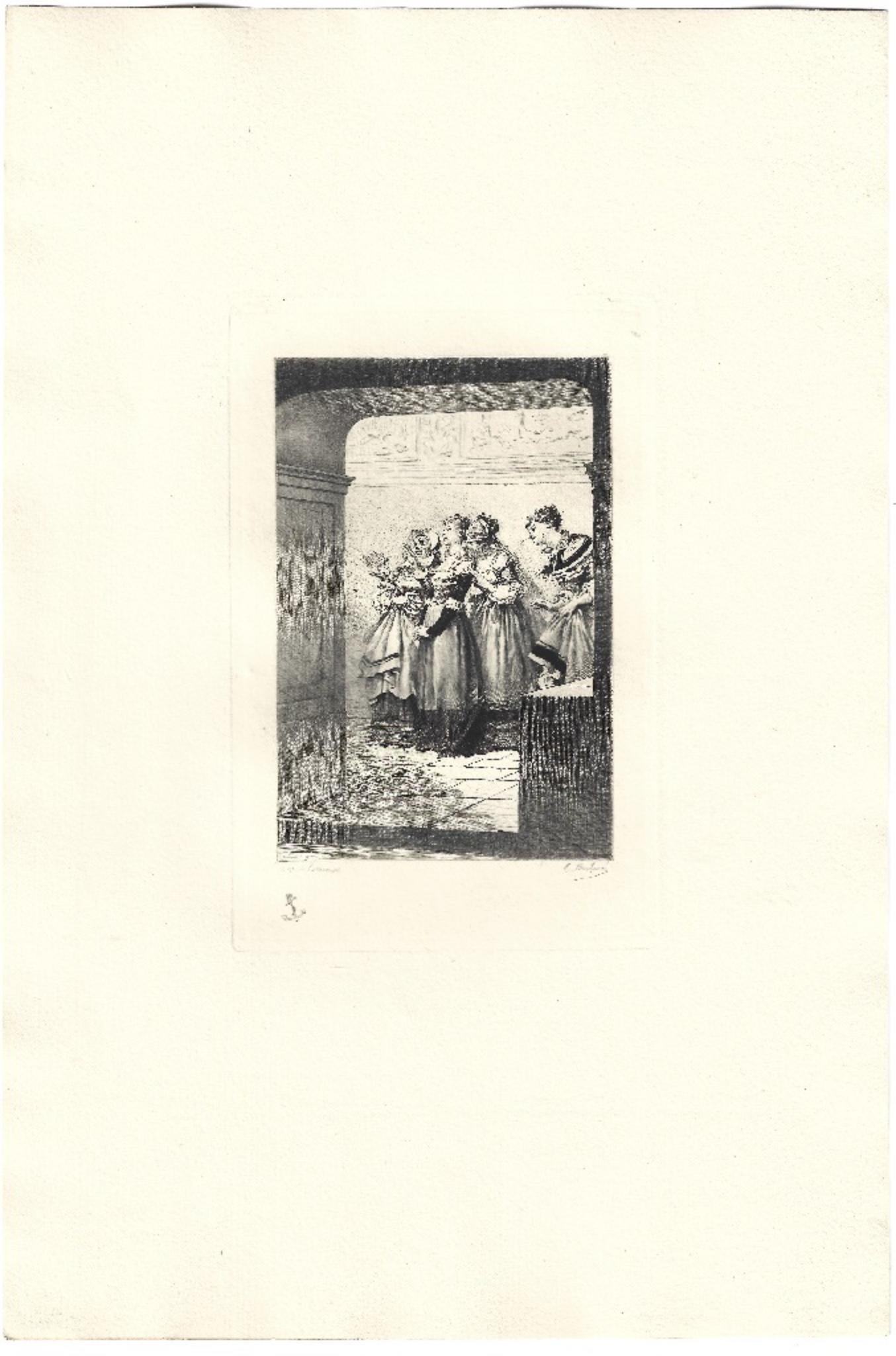 Les Oiseaux de Barbarie - Original Etching by Émile Boilvin - 1882 - Print by Emile Boilvin