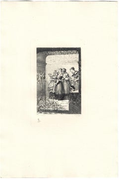 Les Oiseaux de Barbarie - Original-Radierung von Émile Boilvin - 1882
